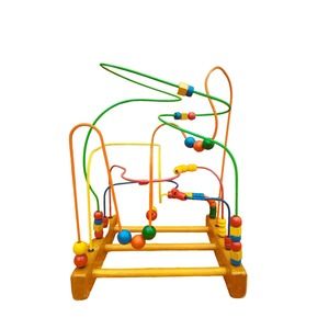 Vintage Educo Wooden Bead Toy Rollercoaster ED184 Super Maze Educational